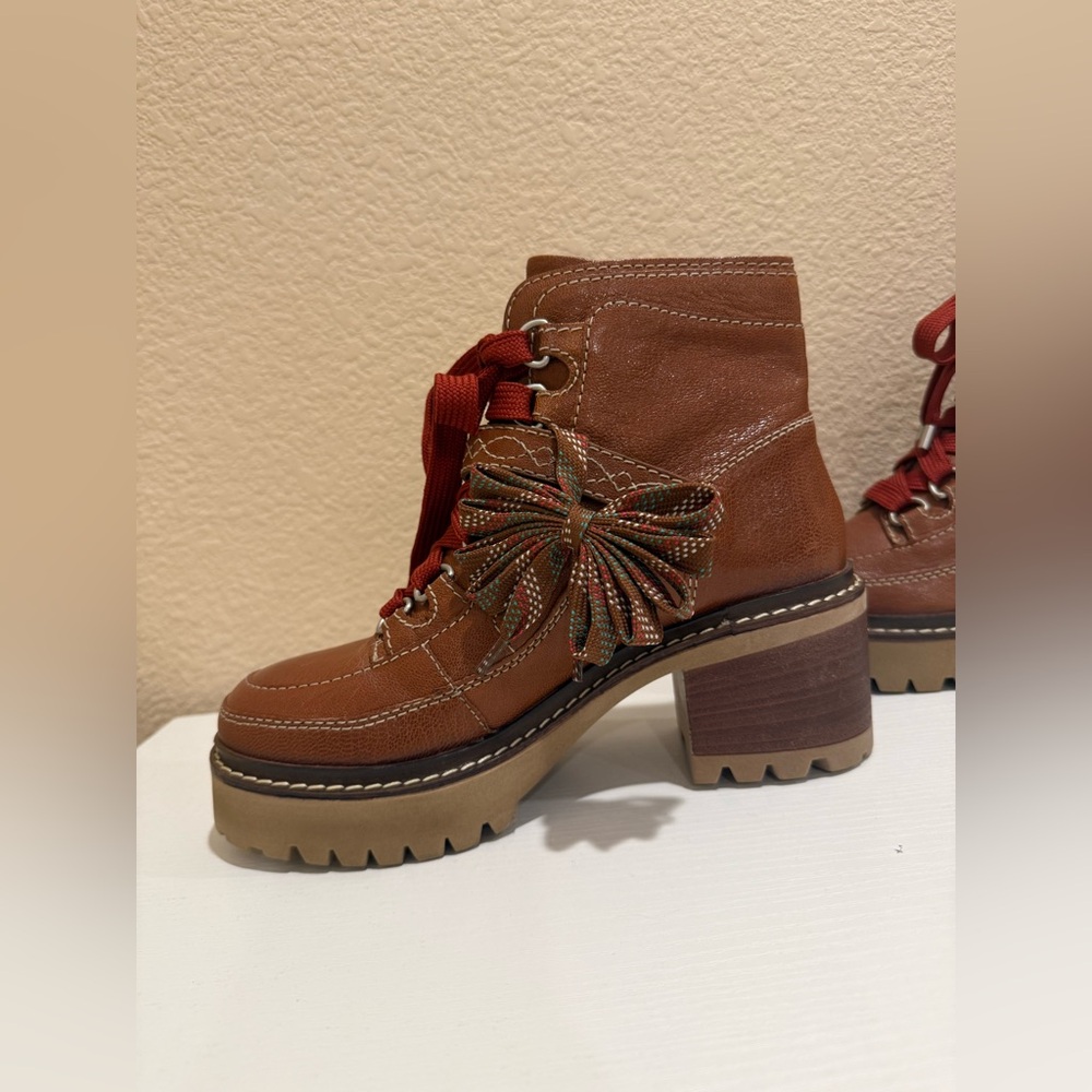 Free People Jasper Hiker Ankle Boots Women's utility Vintage Tan Leather 6,5 - Picture 11 of 13